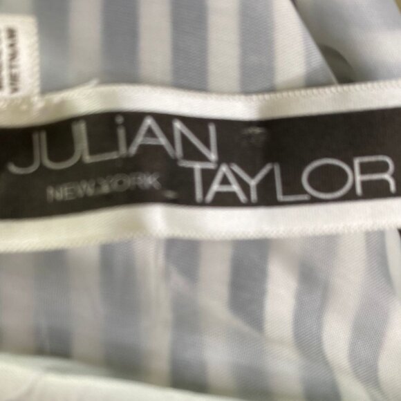 Julian Taylor Cream and Black Stripe Back Cut Out Dress Size 14 Whimsical Church - Picture 3 of 15